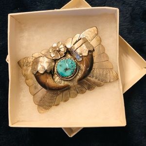 Native Navajo Silver with Turquoise Buckle